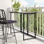 vidaXL Tuintafel inklapbaar 90x51x75 cm poly rattan zwart, Verzenden, Nieuw