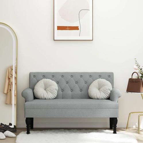 vidaXL Bankje met rugleuning 120x62x75,5 cm stof lichtgrijs, Huis en Inrichting, Banken | Bankstellen, Nieuw, Stof, Verzenden