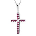 Ketting met hanger - 18 karaat Witgoud -  0.16ct. tw., Sieraden, Tassen en Uiterlijk, Antieke sieraden