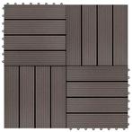 vidaXL Terrastegels 30x30 cm 1 m² HKC donkerbruin 11 st, Verzenden, Nieuw