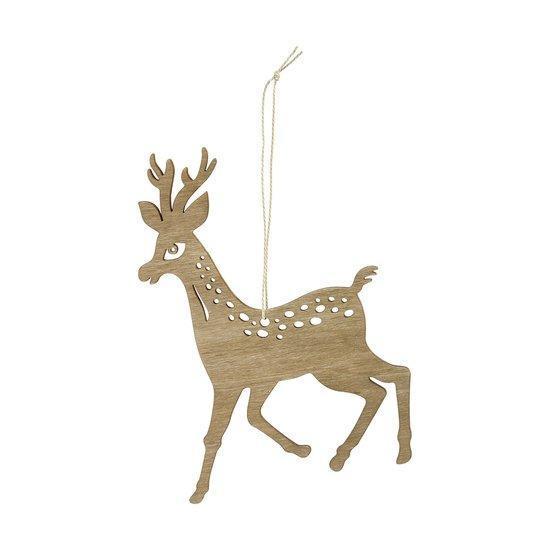 Houten hert van Housedoctor ( bruin / 15 cm - set Ã  4 stuks, Diversen, Kerst, Verzenden