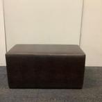 Poef / hocker, (hxbxd) 44x90x45 cm, bruin skai leder croco, Ophalen of Verzenden, Gebruikt, Bureau