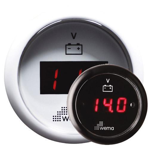 Wema Voltmeter Digitaal LED 12-24 Volt-Zwart, Watersport en Boten, Bootonderdelen, Nieuw, Ophalen of Verzenden