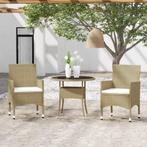 vidaXL 3-delige Tuinset poly rattan beige, Tuin en Terras, Tuinsets en Loungesets, Verzenden, Nieuw, Rotan, Tuinset