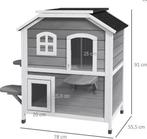 Kattenhuis 2 verdiepingen – Houten buitenhuis met dak, Dieren en Toebehoren, Verzenden, Nieuw