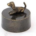 Honden urn verbronsd puppy Teckel 2, Dieren en Toebehoren, Nieuw