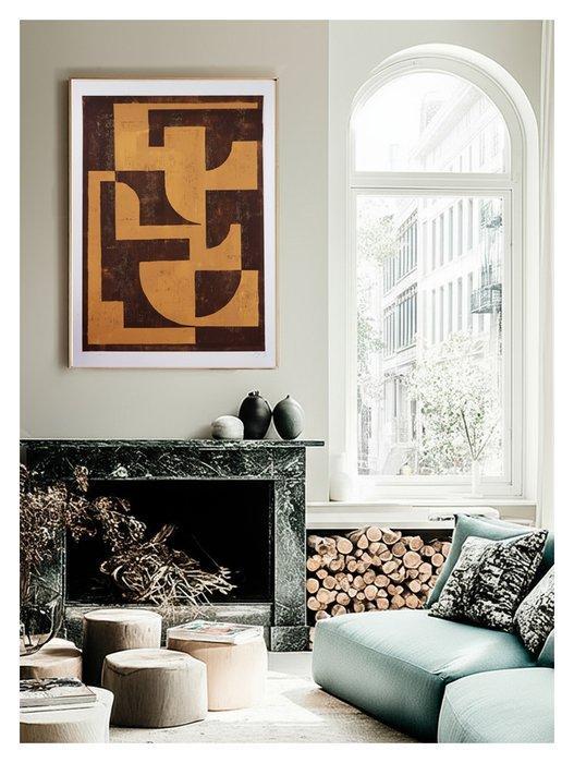 Ronald Hunter - Grid Camel XL, Antiek en Kunst, Kunst | Schilderijen | Modern