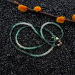 9 Krt. Smaragd kralen ketting | 45 cm (magneet slot), Ophalen of Verzenden, Goud, Met edelsteen