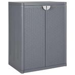 vidaXL Tuinkast 65x45x88 cm polypropeen rattan grijs, Verzenden, Nieuw