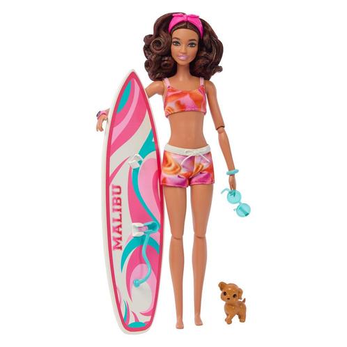 Barbie met Surfplank Pop (Barbie Poppen, Poppen), Kinderen en Baby's, Speelgoed | Poppen, Barbie, Nieuw, Ophalen of Verzenden