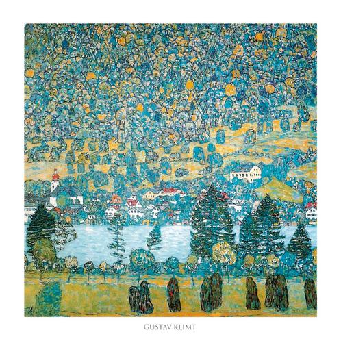Kunstdruk Gustav Klimt - Pendio montano a Unterach 70x70cm, Huis en Inrichting, Woonaccessoires | Schilderijen, Tekeningen en Foto's