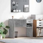 vidaXL Bureau met lade Betongrijs 90 x 49.5 x 75 cm Bewerkt, Huis en Inrichting, Bureaus, Verzenden, Nieuw