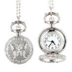 Fako® - Kettinghorloge - Ø 27mm - Vlinder - Zilverkleurig, Verzenden, Nieuw