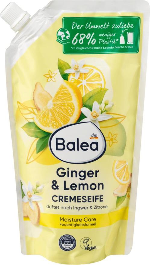Balea Crème Zeep Gember & Citroen navulverpakking, 500ml, Sieraden, Tassen en Uiterlijk, Uiterlijk | Lichaamsverzorging, Verzenden