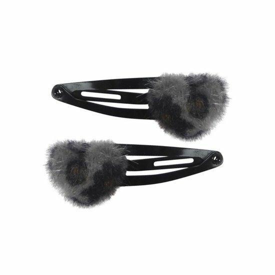 Haarspeld Klikklak 4 cm - Hart Panter - Grijs - Set van 2, Sieraden, Tassen en Uiterlijk, Uiterlijk | Haarverzorging