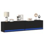 vidaXL Tv-wandmeubel met LED-verlichting 180x31x38 cm zwart, Huis en Inrichting, Kasten | Televisiemeubels, Verzenden, Nieuw, Overige houtsoorten