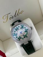 TIELBO Jewelry Watch - TC819L Rotating Zircon Crystal Green, Nieuw