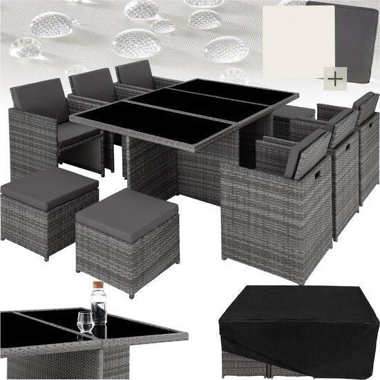 2dekans | tectake® Loungemeubelset - Wicker tuinset - 6, Tuin en Terras, Tuinsets en Loungesets, Zo goed als nieuw, Ophalen of Verzenden