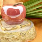 Bicolor gouden gematteerde armband | 20 cm (witgoud), Sieraden, Tassen en Uiterlijk, Armbanden, Ophalen of Verzenden, Gebruikt