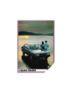 1983 TALBOT SOLARA BROCHURE NEDERLANDS, Boeken, Auto's | Folders en Tijdschriften, Nieuw, Author