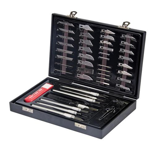 Silverline Precisie hobbymessen set - 51-delig - met opbe..., Doe-het-zelf en Verbouw, Gereedschap | Handgereedschap, Nieuw, Ophalen of Verzenden