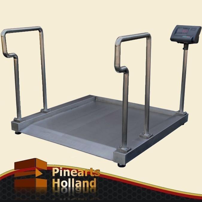 RVS Rolstoelweegschaal, Stasteunweegschaal 300kg x 100g, Witgoed en Apparatuur, Weegschalen, 1 tot 500 gram, Digitaal, Nieuw, Personenweegschaal