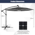 2dekans | Coast Zweefparasol - Met verlichting - Ø300 cm -, Tuin en Terras, Ophalen of Verzenden, Zo goed als nieuw