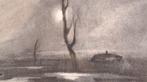 Jakob Smits (1855-1928) - Boom en hoeve bij maanlicht -