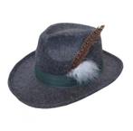 Oktoberfest hoed grijs - luxe, Verzenden, Nieuw, Feestartikel