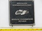 EisenbahnSchild Vereinigter Schienenfahrzeugbau Deutsche..., Verzamelen, Spoorwegen en Tramwegen, Ophalen of Verzenden, Gebruikt
