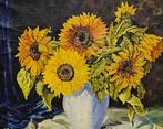 École Française (XX) - Nature morte aux tournesols, Antiek en Kunst, Kunst | Schilderijen | Klassiek