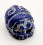 Oud Tibetaans of Nepalees Lapis Lazuli XS God Hoofd Kraal