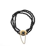 Glaskralen armband met gouden slot; Antiek/vintage | 20,5 cm, Sieraden, Tassen en Uiterlijk, Armbanden, Ophalen of Verzenden, Gebruikt