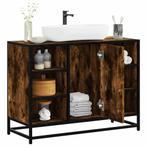 vidaXL Wastafelkast 80x33x60 cm bewerkt hout gerookt, Huis en Inrichting, Badkamer | Badkamermeubels, Verzenden, Nieuw, Minder dan 100 cm