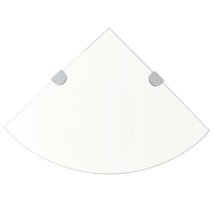 vidaXL Hoekschap met chromen dragers transparant 35x35 cm, Huis en Inrichting, Woonaccessoires | Wandplanken en Boekenplanken