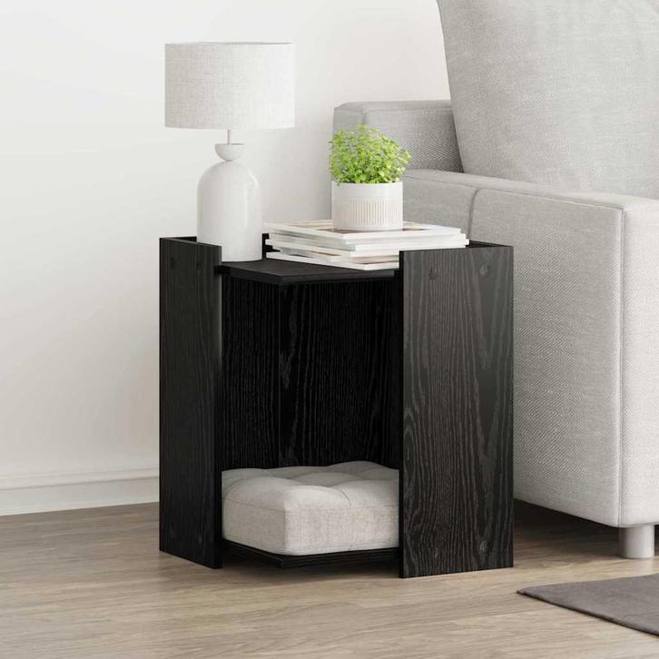 vidaXL Kattenbak Omheining Zwart Eiken 42 x 42 x 51 cm, Dieren en Toebehoren, Katten-accessoires, Nieuw, Verzenden