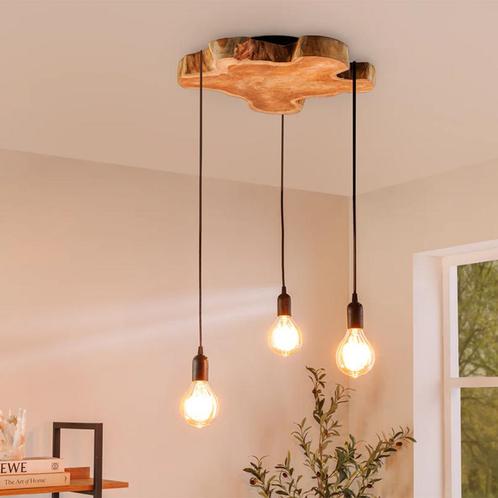 Hanglamp Hypnotic 50cm Naturel Hout - 44686, Huis en Inrichting, Lampen | Hanglampen, Nieuw, Ophalen of Verzenden