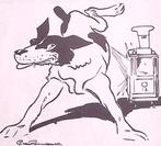 Spotprent over toelating van honden in de tram in Amsterdam, Verzenden