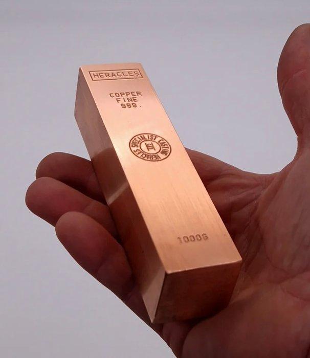 1 kilogram .999 - Copper - Fonderie Heracles - France -, Postzegels en Munten, Edelmetalen en Baren