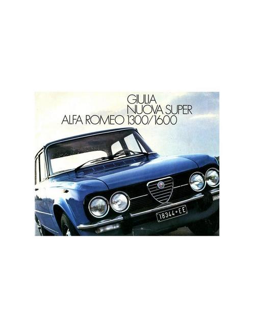 1975 ALFA ROMEO GIULIA NUOVA SUPER 1300 1600 BROCHURE, Boeken, Auto's | Folders en Tijdschriften, Alfa Romeo