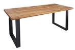 Massief houten eettafel IRON CRAFT 200cm naturel zwarte, Huis en Inrichting, Tafels | Eettafels, Ophalen of Verzenden, Nieuw