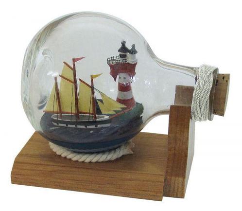 Flessenschip vuurtoren+boot, Watersport en Boten, Bootonderdelen, Nieuw, Zeilboot of Motorboot, Ophalen of Verzenden