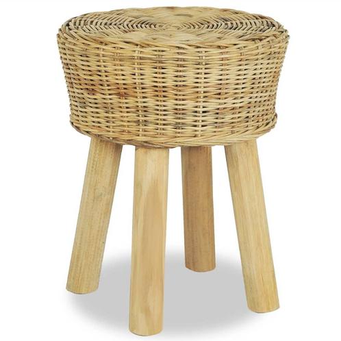 vidaXL Barkruk natuurlijk rattan, Huis en Inrichting, Barkrukken, Nieuw, Verzenden