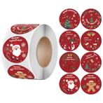 500 Kerst Stickers Op Rol - 2.5cm - Kerststickers -, Verzenden, Nieuw
