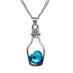 Fako Bijoux® - Ketting - Fles Met Hart - Lichtblauw, Verzenden, Nieuw