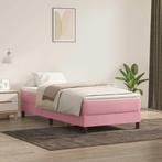 vidaXL Boxspring zonder matras fluweel roze 90x220 cm, Huis en Inrichting, Verzenden, Nieuw, Stof