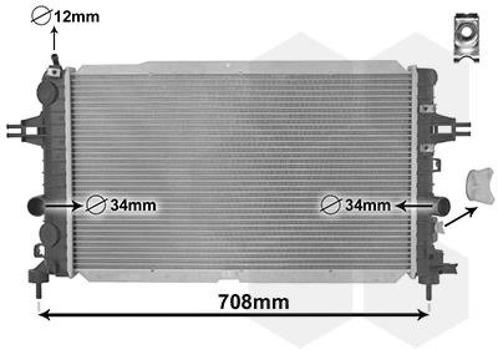 RADIATOR VOOR OPEL ASTRA H A04 2003-2007 1300286, Auto-onderdelen, Airco en Verwarming, Nieuw, Ophalen of Verzenden