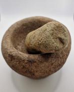 Oud Indo-Chinees Zandsteen Medicijn Mortarium - 132 mm