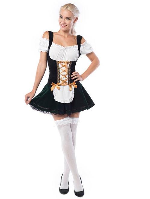 Dirndl Jurk Oktoberfest Gouden Strikken, Kinderen en Baby's, Carnavalskleding en Verkleedspullen, Nieuw, Verzenden
