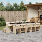 vidaXL 15-delige Tuinset met kussens poly rattan beige, 4 zitplaatsen, Nieuw, Tuinset, Verzenden